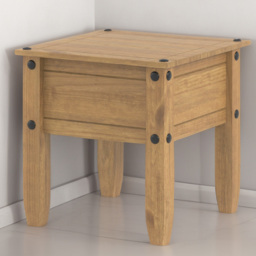 Core Products Corona Antique Pine Lamp Table - Size: 53 x 53 x 55cm - Brown - Wilko