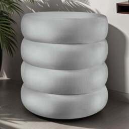 tectake Altu Grey Velvet Look Stool with Storage - Size: 47 x 42 x 42cm - Wilko