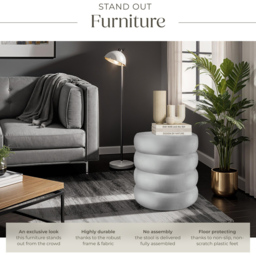 tectake Altu Grey Velvet Look Stool with Storage - Size: 47 x 42 x 42cm - Wilko - thumbnail 7