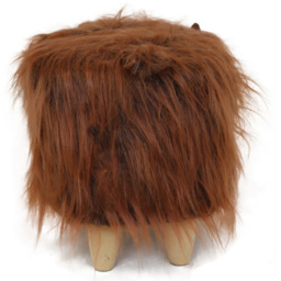 Gardeco Fergus The Highland Cow Dark Brown Synthetic Fur Footstool - Size: 36 x 61 x 32cm - Wilko - thumbnail 7