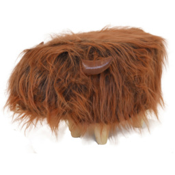 Gardeco Fergus The Highland Cow Dark Brown Synthetic Fur Footstool - Size: 36 x 61 x 32cm - Wilko - thumbnail 3