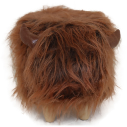 Gardeco Fergus The Highland Cow Dark Brown Synthetic Fur Footstool - Size: 36 x 61 x 32cm - Wilko - thumbnail 6