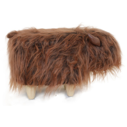Gardeco Fergus The Highland Cow Dark Brown Synthetic Fur Footstool - Size: 36 x 61 x 32cm - Wilko - thumbnail 5