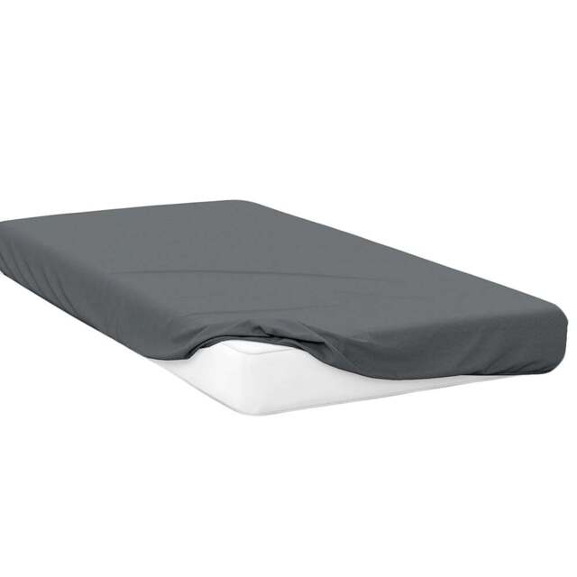 Serene Single Charcoal Brushed Cotton Fitted Bed Sheet - Grey - Wilko - image 1