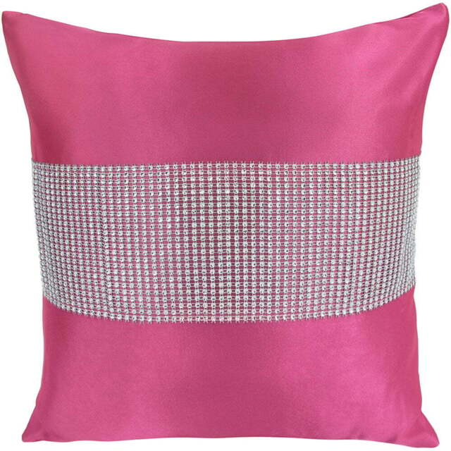 Velosso Manhattan Diamante Fuchsia Filled Cushion 43 x 43cm 2 Pack - Pink - Wilko - image 1