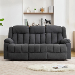 Artemis Home Lovell 3 Seater Dark Grey Boucle Manual Recliner Sofa with Centre Console - Wilko - thumbnail 3