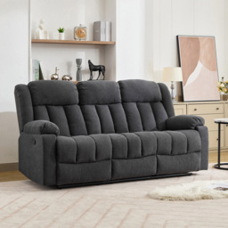 Artemis Home Lovell 3 Seater Dark Grey Boucle Manual Recliner Sofa with Centre Console - Wilko - thumbnail 5