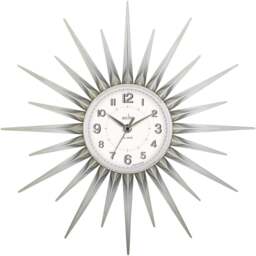 Acctim Stella Sprayed Silver Starburst Wall Clock 44cm - Size: 5 x 44 x 44cm - Wilko
