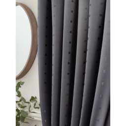 Alan Symonds Madison Charcoal Ring Top Curtain 168 x 183cm - Size: W 168 x D 183cm - Grey - Wilko - thumbnail 4