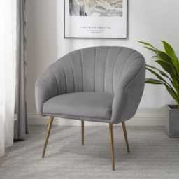 Artemis Home Helena Grey Velvet Accent Chair - Size: Single - Wilko - thumbnail 4