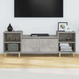 vidaXL 2 Door 4 Shelf Concrete Grey TV Cabinet - Size: 55 x 160 x 35cm - Wilko - thumbnail 1