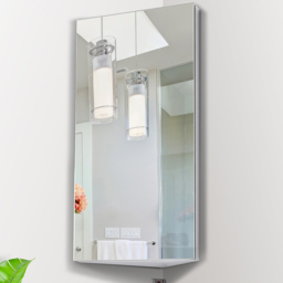 Portland Corner Mounted Mirror Bathroom Cabinet - Size: 60 x 30 x 18cm - Wilko