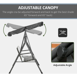 Outsunny 3 Seater Grey Rattan Swing Chair - Wilko - thumbnail 7