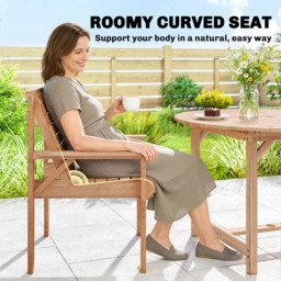 Outsunny 4 Seater Round Table Garden Dining Set with Parasol Hole Natural - Natural wood finish - Wilko - thumbnail 7