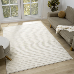 Desire Rugs Aya Cream Embossed Lines Rug 200 x 290cm - Wilko - thumbnail 3