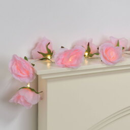 15 LED Rose String Light Pink - Wilko