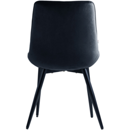 Living and Home Set of 2 Black Dutch Velvet Dining Chair - Wilko - thumbnail 5