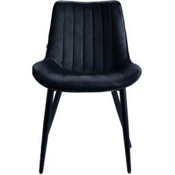 Living and Home Set of 2 Black Dutch Velvet Dining Chair - Wilko - thumbnail 4