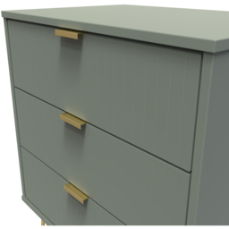 Crowndale 3 Drawer Reed Green Chest of Drawers Ready Assembled - Wilko - thumbnail 6