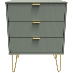 Crowndale 3 Drawer Reed Green Chest of Drawers Ready Assembled - Wilko - thumbnail 4