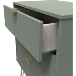 Crowndale 3 Drawer Reed Green Chest of Drawers Ready Assembled - Wilko - thumbnail 7