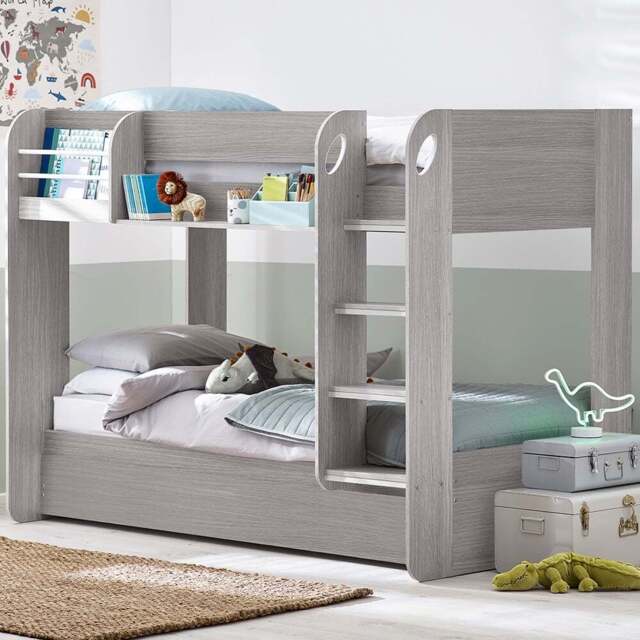 Julian Bowen Mars Grey Oak Bunk Bed with Underbed - Size: Single - Wood - Wilko - image 1