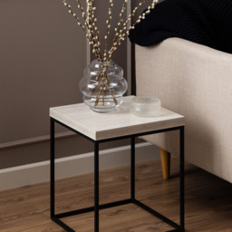 Florence Barossa Travertine Rough Paper Top Square Side Table - Black - Furniture To Go - Wilko - thumbnail 6