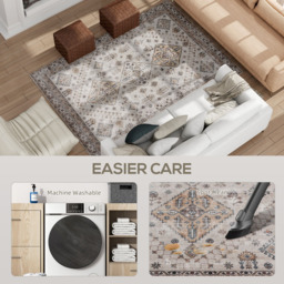HOMCOM Beige Flannel Non Slip Rug 160 x 230cm - Yellow - Wilko - thumbnail 6