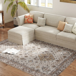 HOMCOM Beige Flannel Non Slip Rug 160 x 230cm - Yellow - Wilko - thumbnail 4