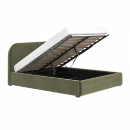 Flair Alba Double Khaki Velvet Ottoman Bed - Green - Wilko - thumbnail 4