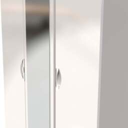 Crowndale Camden Ready Assembled 3 Door Kashmir Gloss Mirrored Wardrobe - Cream - Wilko - thumbnail 6