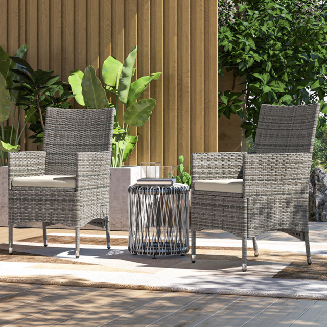 Outsunny 2 Piece Mixed Grey Rattan Garden Armchair Set - Wilko - image 1