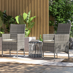 Outsunny 2 Piece Mixed Grey Rattan Garden Armchair Set - Wilko - thumbnail 1