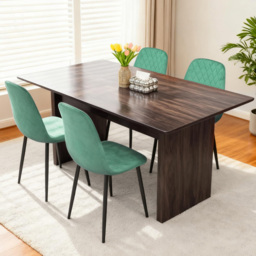 Alivio Set of 4 Green Velvet Dining Chair - Wilko - thumbnail 3