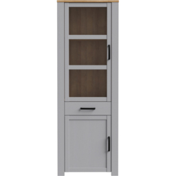 Florence Bohol 2 Door Single Drawer Riviera Oak and Grey Oak Narrow LED Display Cabinet - Furniture To Go - Wilko - thumbnail 4