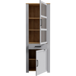 Florence Bohol 2 Door Single Drawer Riviera Oak and Grey Oak Narrow LED Display Cabinet - Furniture To Go - Wilko - thumbnail 5