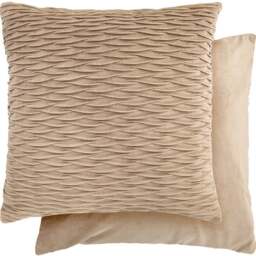 Serene Millie Stone Soft Velvet Cushion Cover - Size: 43 x 43cm - Cream - Wilko