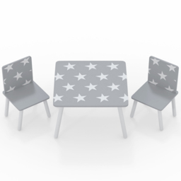 Kidsaw Star 2 Seater Grey Table and Chairs - Wilko - thumbnail 3