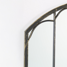 MirrorOutlet Summer View Metal Arched Ornate Window Garden Mirror 140 x 75cm - Size: 140 x 75 x 3cm - Black - Wilko - thumbnail 4