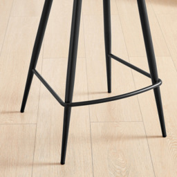 Furniturebox Boston Cream and Black Boucle Fabric Bar Stool Set of 2 - Size: 42 x 57 x 101cm - White - Wilko - thumbnail 5