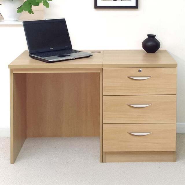 R White Cabinets 3 Drawer Light Brown Set-03 Desk - Size: 72.8 x 107.9 x 54cm - Wilko - image 1