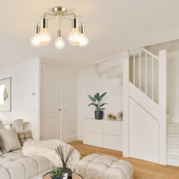 Cosylyte Fraser 5 Light Brushed Brass Metal Flush Ceiling Light - Size: 29 x 22.5 x 22.5cm - Gold - Wilko - thumbnail 7