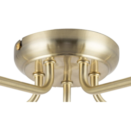 Cosylyte Fraser 5 Light Brushed Brass Metal Flush Ceiling Light - Size: 29 x 22.5 x 22.5cm - Gold - Wilko - thumbnail 6