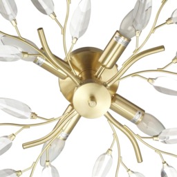 Happy Homewares Brushed Gold Plated Branch Ceiling Light with Acrylic Leaves - Size: 15 x 60 x 60cm - Wilko - thumbnail 4