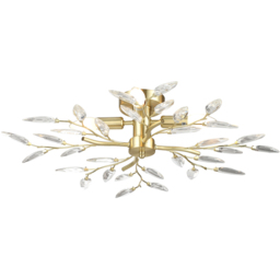 Happy Homewares Brushed Gold Plated Branch Ceiling Light with Acrylic Leaves - Size: 15 x 60 x 60cm - Wilko - thumbnail 5