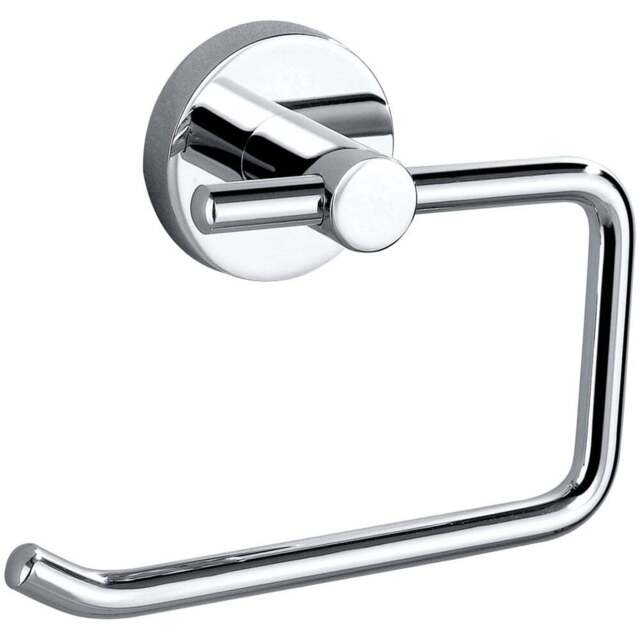 Nes Home Chrome Toilet Paper Roll Holder - Size: 15 x 10 x 7cm - Silver - Wilko - image 1