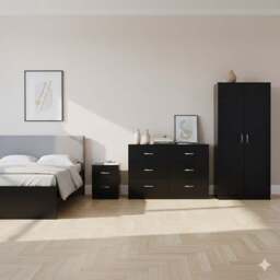 Vida Designs Riano Black 3 Piece Bedroom Furniture Set - Wilko - thumbnail 6