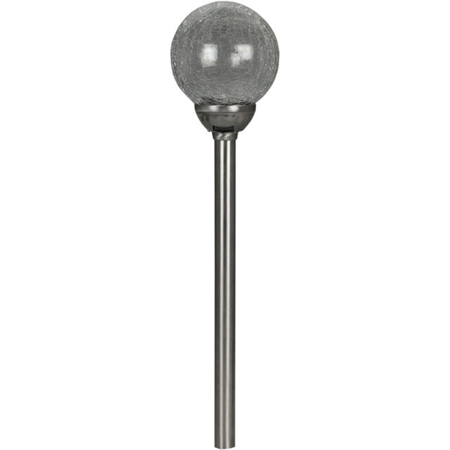 Luxform Palma LED Solar Garden Spike Light - Size: 12.3 x 12.3 x 60cm - Silver - Wilko - image 1