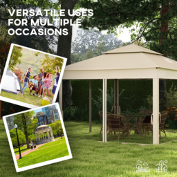 Outsunny 3 x 3m Cream White Metal Frame Pop Up Gazebo with Netting - Wilko - thumbnail 5