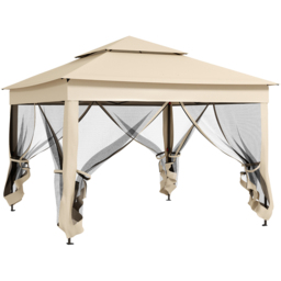 Outsunny 3 x 3m Cream White Metal Frame Pop Up Gazebo with Netting - Wilko - thumbnail 3